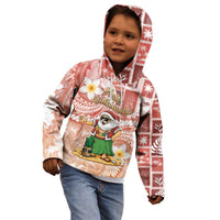 Hawaii Mele Kalikimaka Kid Hoodie Hula Santa Retro Style Red - Polynesian Pride