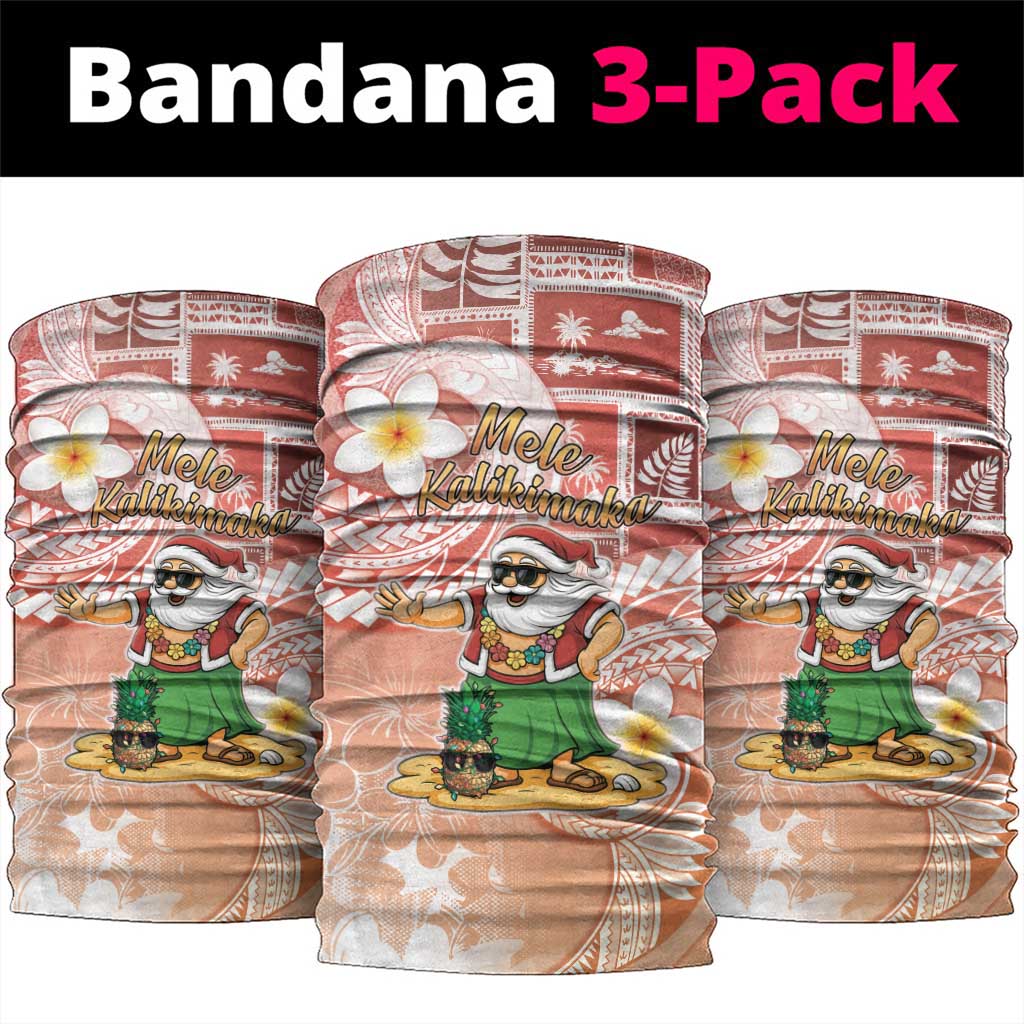 Hawaii Mele Kalikimaka Neck Gaiter Hula Santa Retro Style Red - Polynesian Pride