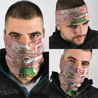 Hawaii Mele Kalikimaka Neck Gaiter Hula Santa Retro Style Red - Polynesian Pride