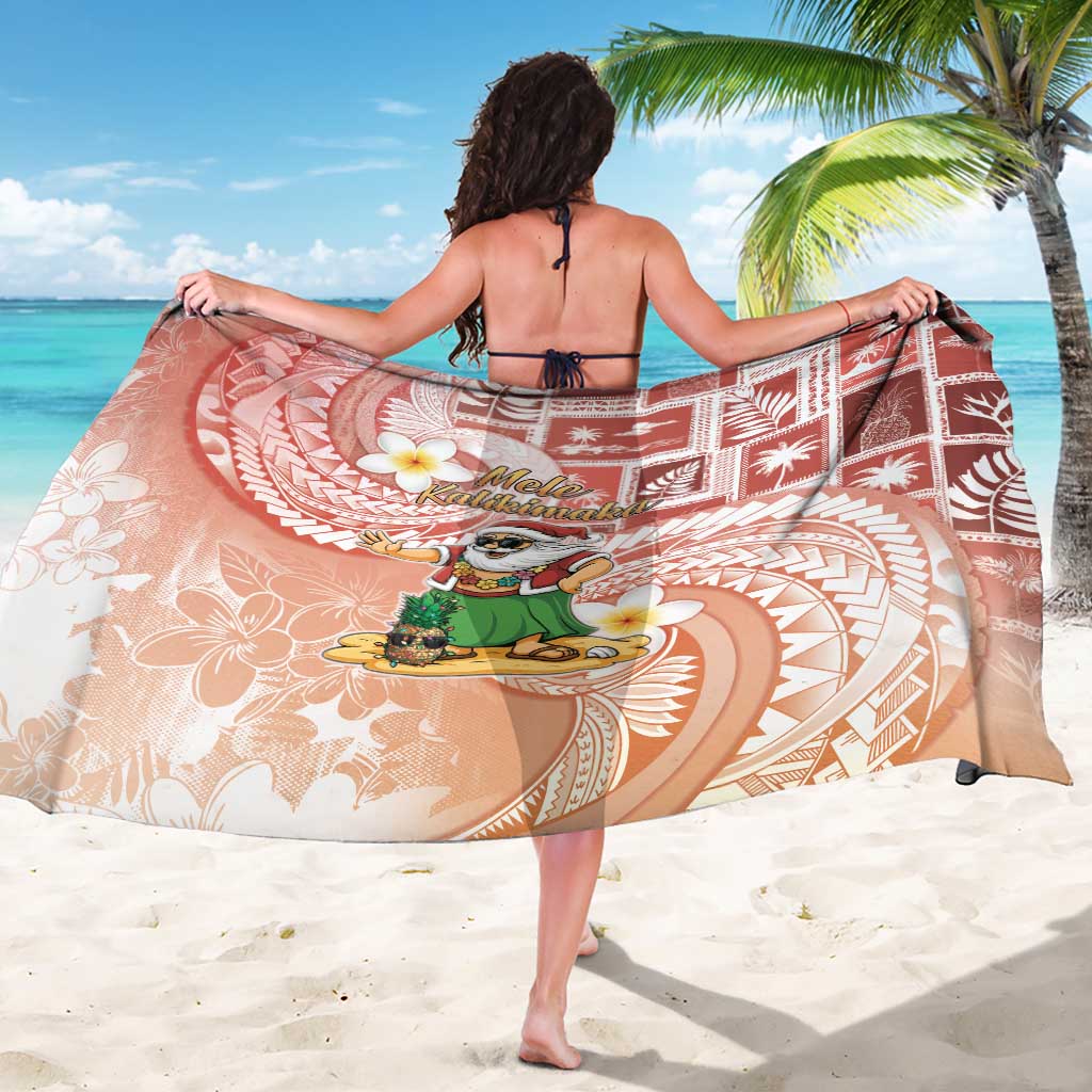 Hawaii Mele Kalikimaka Sarong Hula Santa Retro Style Red LT05 - Polynesian Pride