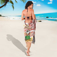 Hawaii Mele Kalikimaka Sarong Hula Santa Retro Style Red LT05 - Polynesian Pride