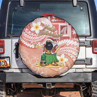 Hawaii Mele Kalikimaka Spare Tire Cover Hula Santa Retro Style Red - Polynesian Pride