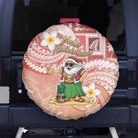 Hawaii Mele Kalikimaka Spare Tire Cover Hula Santa Retro Style Red - Polynesian Pride