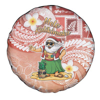 Hawaii Mele Kalikimaka Spare Tire Cover Hula Santa Retro Style Red - Polynesian Pride