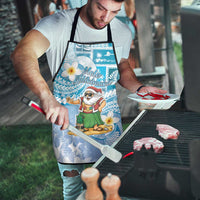 Hawaii Mele Kalikimaka Apron Hula Santa Retro Style Blue - Polynesian Pride