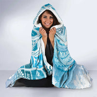 Hawaii Mele Kalikimaka Hooded Blanket Hula Santa Retro Style Blue LT05 - Polynesian Pride