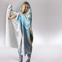Hawaii Mele Kalikimaka Hooded Blanket Hula Santa Retro Style Blue LT05 - Polynesian Pride