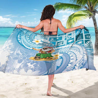 Hawaii Mele Kalikimaka Sarong Hula Santa Retro Style Blue LT05 - Polynesian Pride