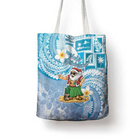 Hawaii Mele Kalikimaka Tote Bag Hula Santa Retro Style Blue - Polynesian Pride