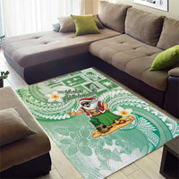 Hawaii Mele Kalikimaka Area Rug Hula Santa Retro Style Green LT05 - Polynesian Pride