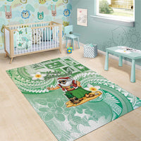 Hawaii Mele Kalikimaka Area Rug Hula Santa Retro Style Green LT05 - Polynesian Pride