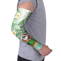 Hawaii Mele Kalikimaka Arm Sleeves Hula Santa Retro Style Green - Polynesian Pride
