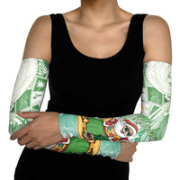Hawaii Mele Kalikimaka Arm Sleeves Hula Santa Retro Style Green - Polynesian Pride