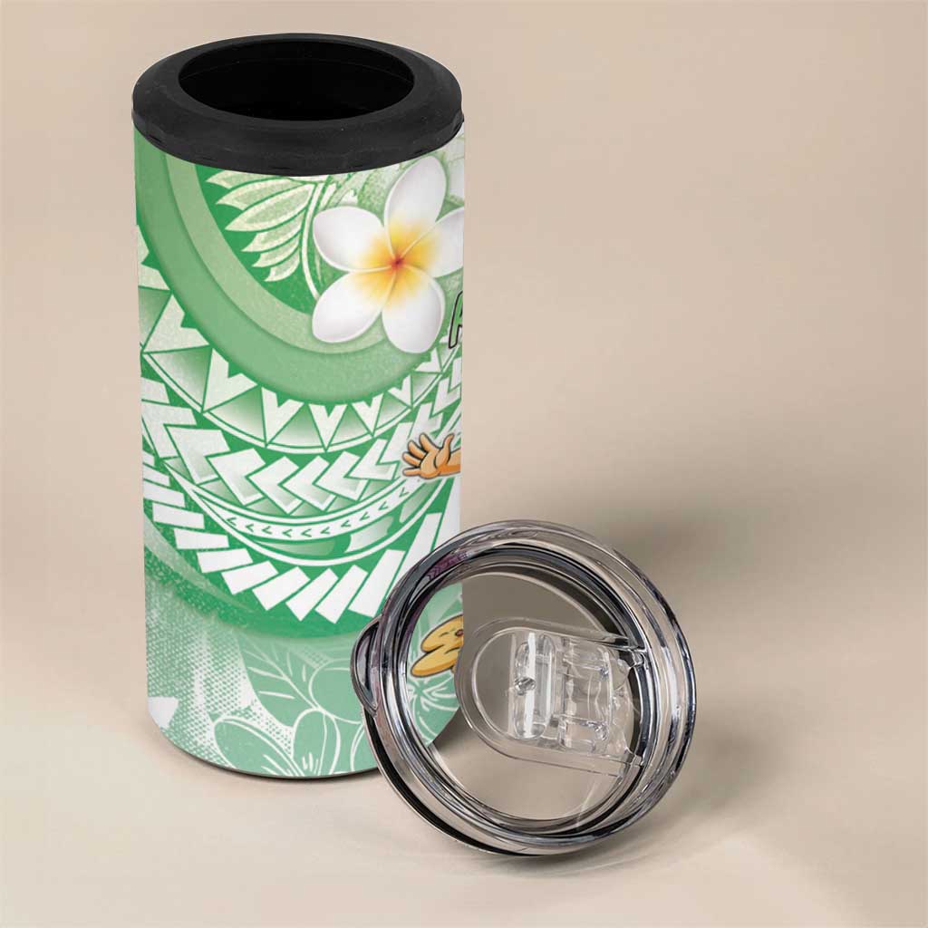 Hawaii Mele Kalikimaka 4 in 1 Can Cooler Tumbler Hula Santa Retro Style Green - Polynesian Pride