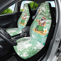Hawaii Mele Kalikimaka Car Seat Cover Hula Santa Retro Style Green - Polynesian Pride