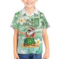 Hawaii Mele Kalikimaka Hawaiian Shirt Hula Santa Retro Style Green LT05 - Polynesian Pride