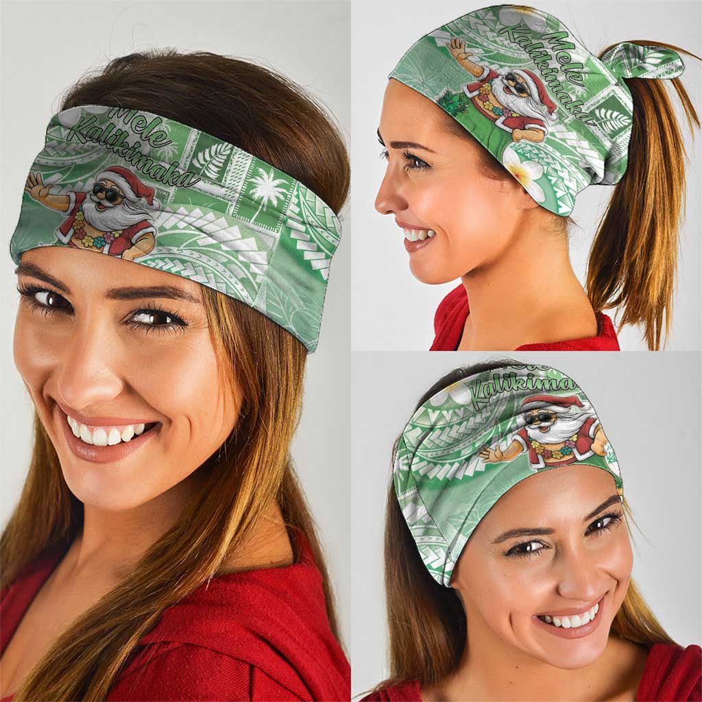 Hawaii Mele Kalikimaka Neck Gaiter Hula Santa Retro Style Green - Polynesian Pride