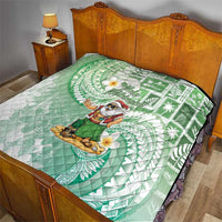 Hawaii Mele Kalikimaka Quilt Hula Santa Retro Style Green - Polynesian Pride
