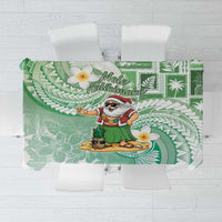 Hawaii Mele Kalikimaka Tablecloth Hula Santa Retro Style Green - Polynesian Pride