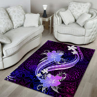 Galaxy Polynesian Pattern With Tropical Flowers Area Rug LT05 - Polynesian Pride