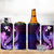 Galaxy Polynesian Pattern With Tropical Flowers 4 in 1 Can Cooler Tumbler