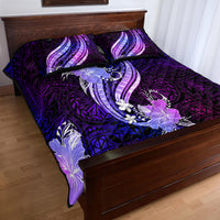 Galaxy Polynesian Pattern With Tropical Flowers Quilt Bed Set LT05 - Polynesian Pride