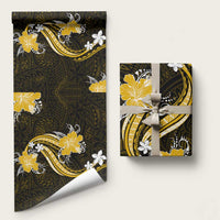Gold Polynesian Pattern With Tropical Flowers Wrapping Paper - Polynesian Pride