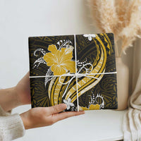 Gold Polynesian Pattern With Tropical Flowers Wrapping Paper - Polynesian Pride