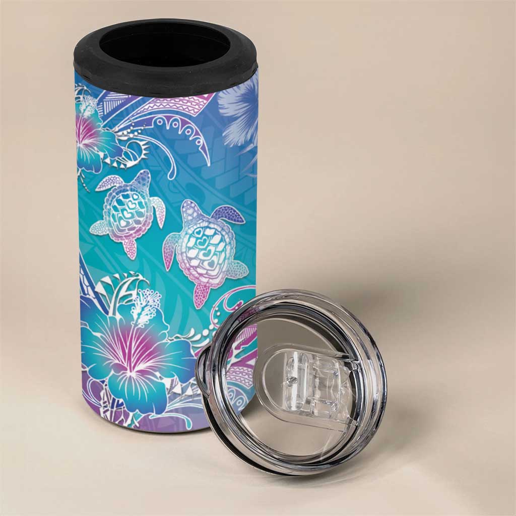 Polynesia Sea Turtle Couple 4 in 1 Can Cooler Tumbler Love Is Life