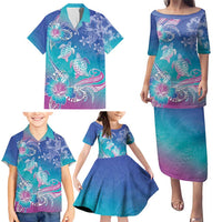 Polynesia Sea Turtle Couple Family Matching Puletasi and Hawaiian Shirt Love Is Life