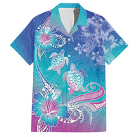 Polynesia Sea Turtle Couple Family Matching Short Sleeve Bodycon Dress and Hawaiian Shirt Love Is Life