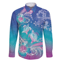 Polynesia Sea Turtle Couple Family Matching Tank Maxi Dress and Hawaiian Shirt Love Is Life