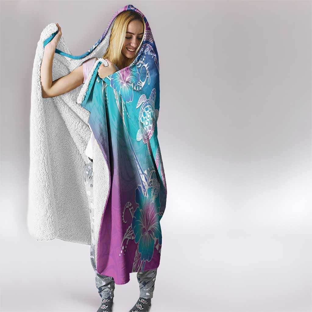 Polynesia Sea Turtle Couple Hooded Blanket Love Is Life
