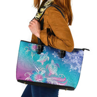 Polynesia Sea Turtle Couple Leather Tote Bag Love Is Life