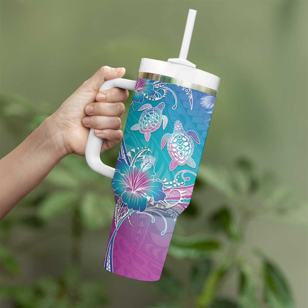 Polynesia Sea Turtle Couple Tumbler With Handle Love Is Life
