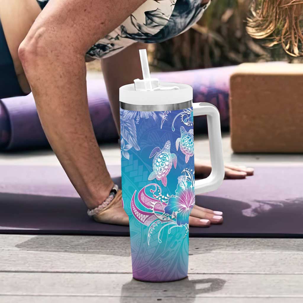 Polynesia Sea Turtle Couple Tumbler With Handle Love Is Life