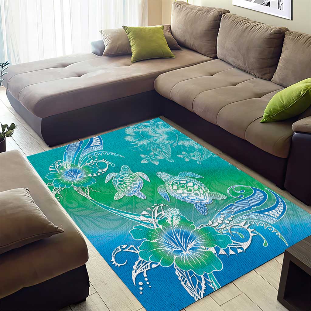 Polynesia Sea Turtle Couple Area Rug I Am Turtley In Love With You