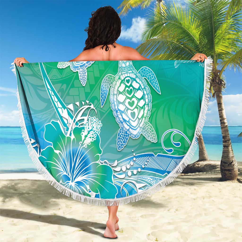 Polynesia Sea Turtle Couple Beach Blanket I Am Turtley In Love With You
