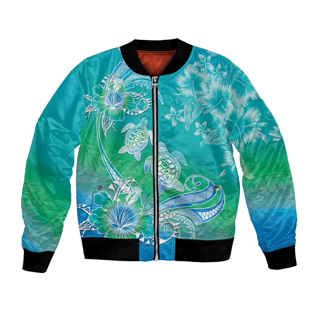 Polynesia Sea Turtle Couple Bomber Jacket I Am Turtley In Love With You