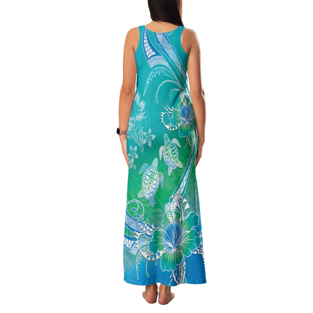 Polynesia Sea Turtle Couple Family Matching Tank Maxi Dress and Hawaiian Shirt I Am Turtley In Love With You