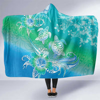 Polynesia Sea Turtle Couple Hooded Blanket I Am Turtley In Love With You LT05 One Size Turquoise - Polynesian Pride