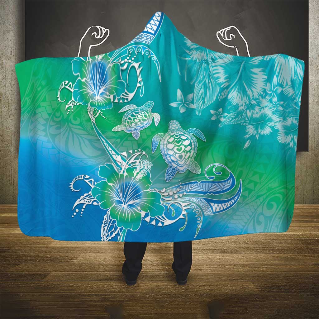Polynesia Sea Turtle Couple Hooded Blanket I Am Turtley In Love With You LT05 - Polynesian Pride