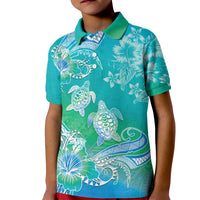 Polynesia Sea Turtle Couple Kid Polo Shirt I Am Turtley In Love With You LT05 Kid Turquoise - Polynesian Pride