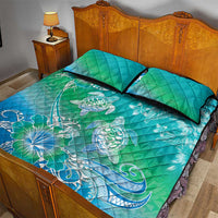 Polynesia Sea Turtle Couple Quilt Bed Set I Am Turtley In Love With You
