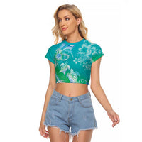 Polynesia Sea Turtle Couple Raglan Cropped T Shirt I Am Turtley In Love With You