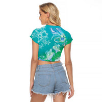 Polynesia Sea Turtle Couple Raglan Cropped T Shirt I Am Turtley In Love With You