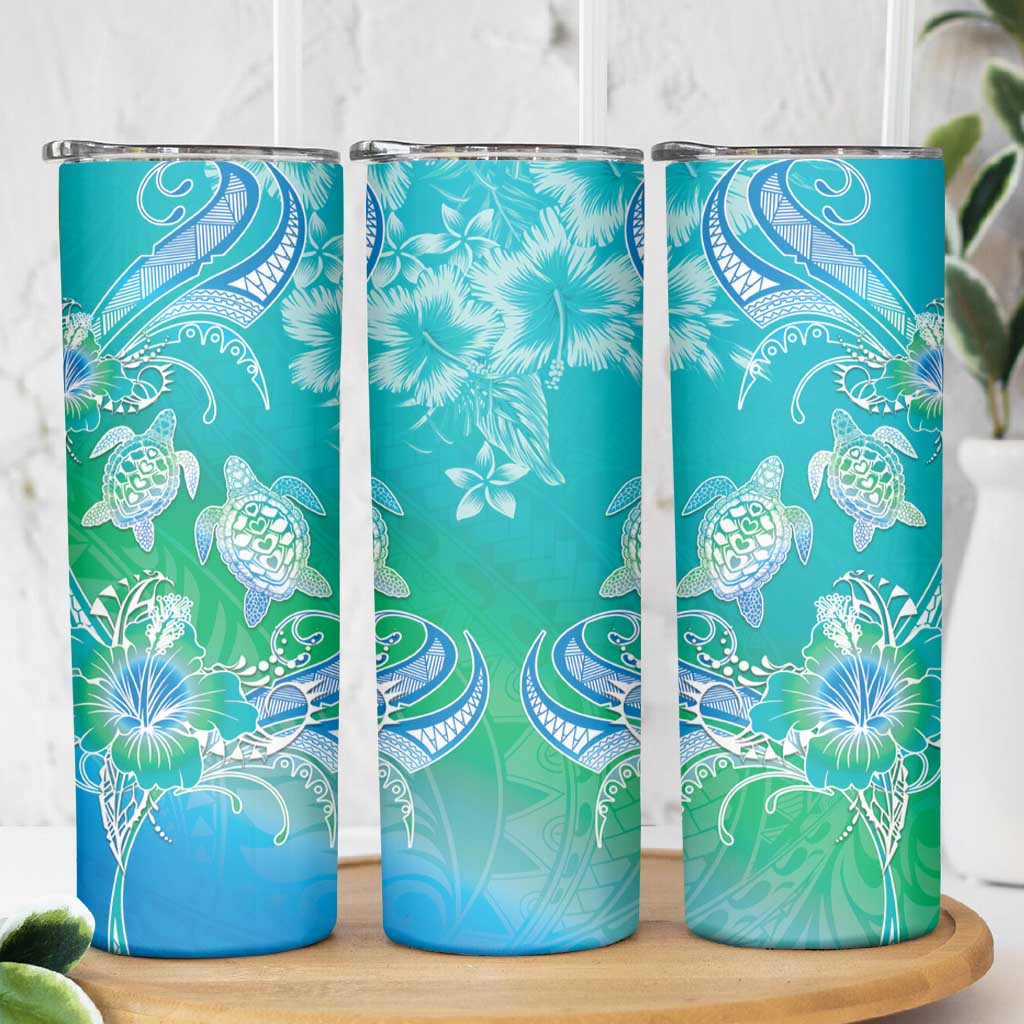 Polynesia Sea Turtle Couple Skinny Tumbler I Am Turtley In Love With You