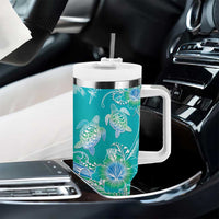 Polynesia Sea Turtle Couple Tumbler With Handle I Am Turtley In Love With You