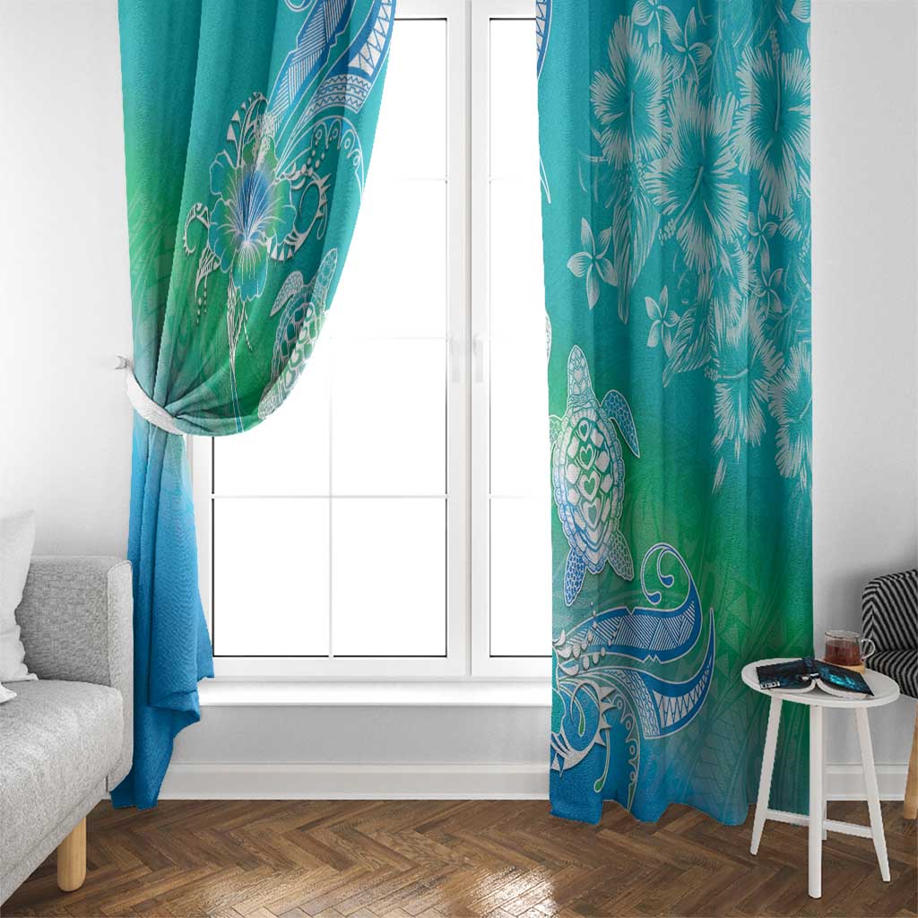 Polynesia Sea Turtle Couple Window Curtain I Am Turtley In Love With You
