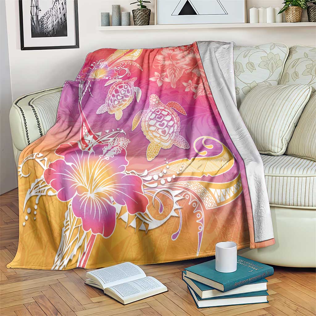 Polynesia Sea Turtle Couple Blanket One Soul One Love